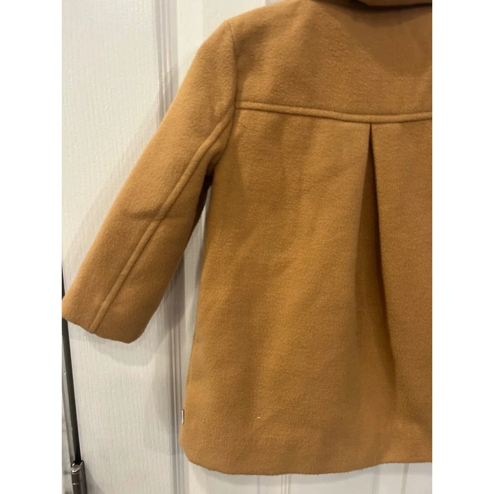 Baby Bgosh Girls‎ Camel Tan Ruffle Pea Coat Jacket 18M